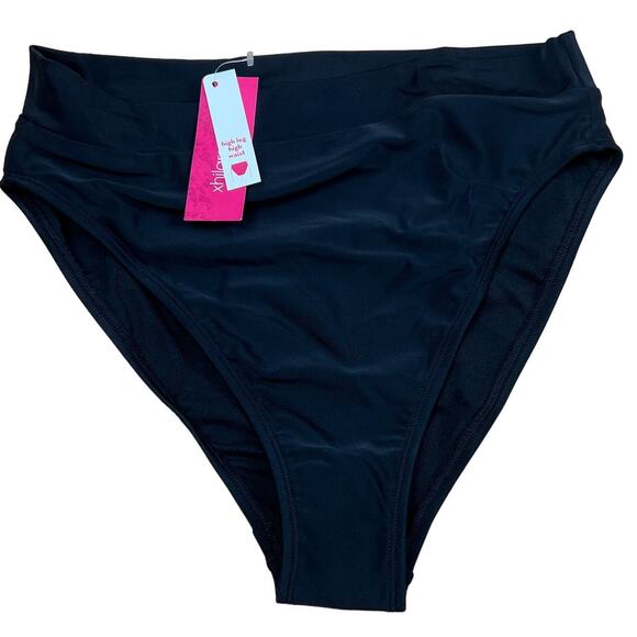 Xhilaration Juniors' Black High Leg High Waist Bikini Bottoms - Medium - NWT - Picture 1 of 5